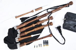 Full Size Scottish Great Highland Rosewood Bagpipe Complete Wooden Set